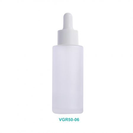 Bouteille compte-gouttes en verre cylindrique de 50 ml - Bouteille compte-gouttes en verre cylindrique à épaule plate de 50 ml