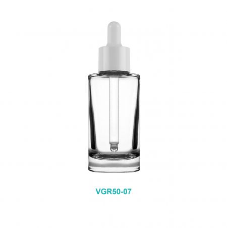 bouteille en verre compte-gouttes blanche