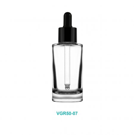 bouteille en verre compte-gouttes à épaule plate de 50 ml - bouteille en verre compte-gouttes noire de 50 ml